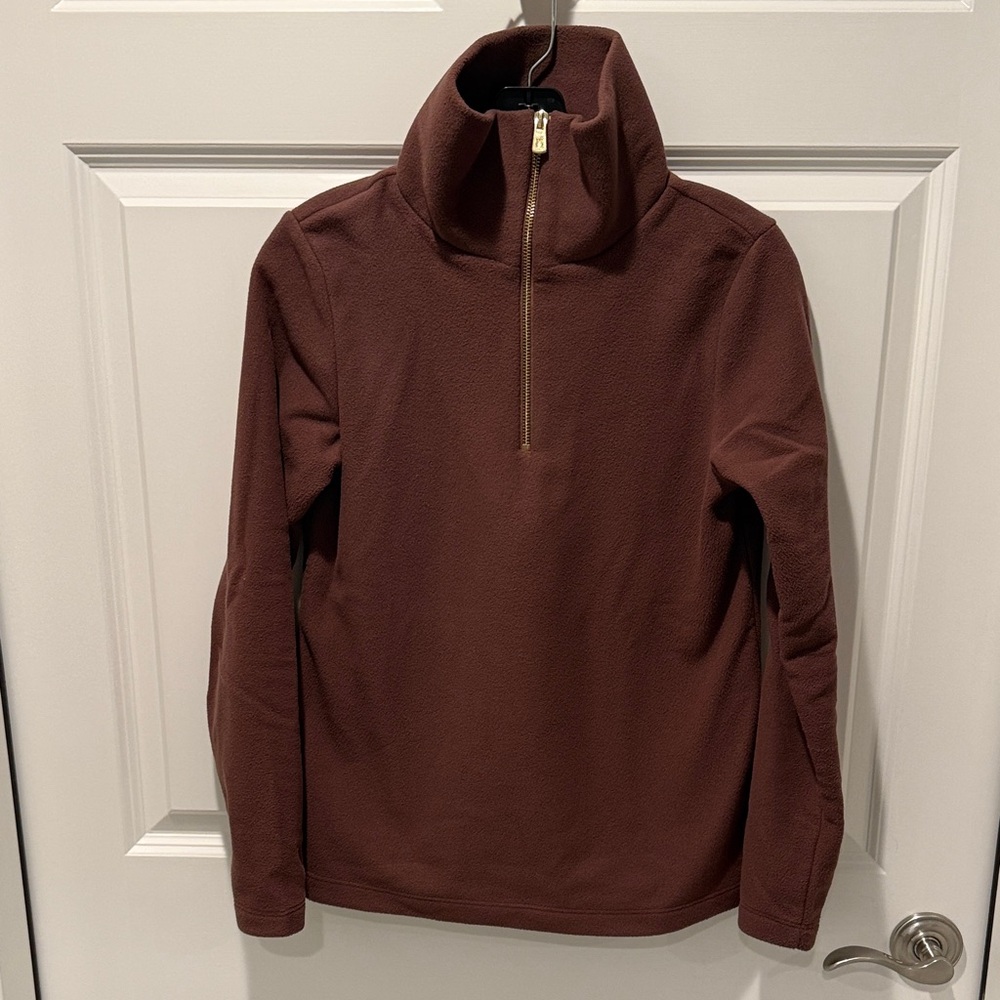 Dudley Stephens Brown Fleece Quarter-Zip, Small, NWOT